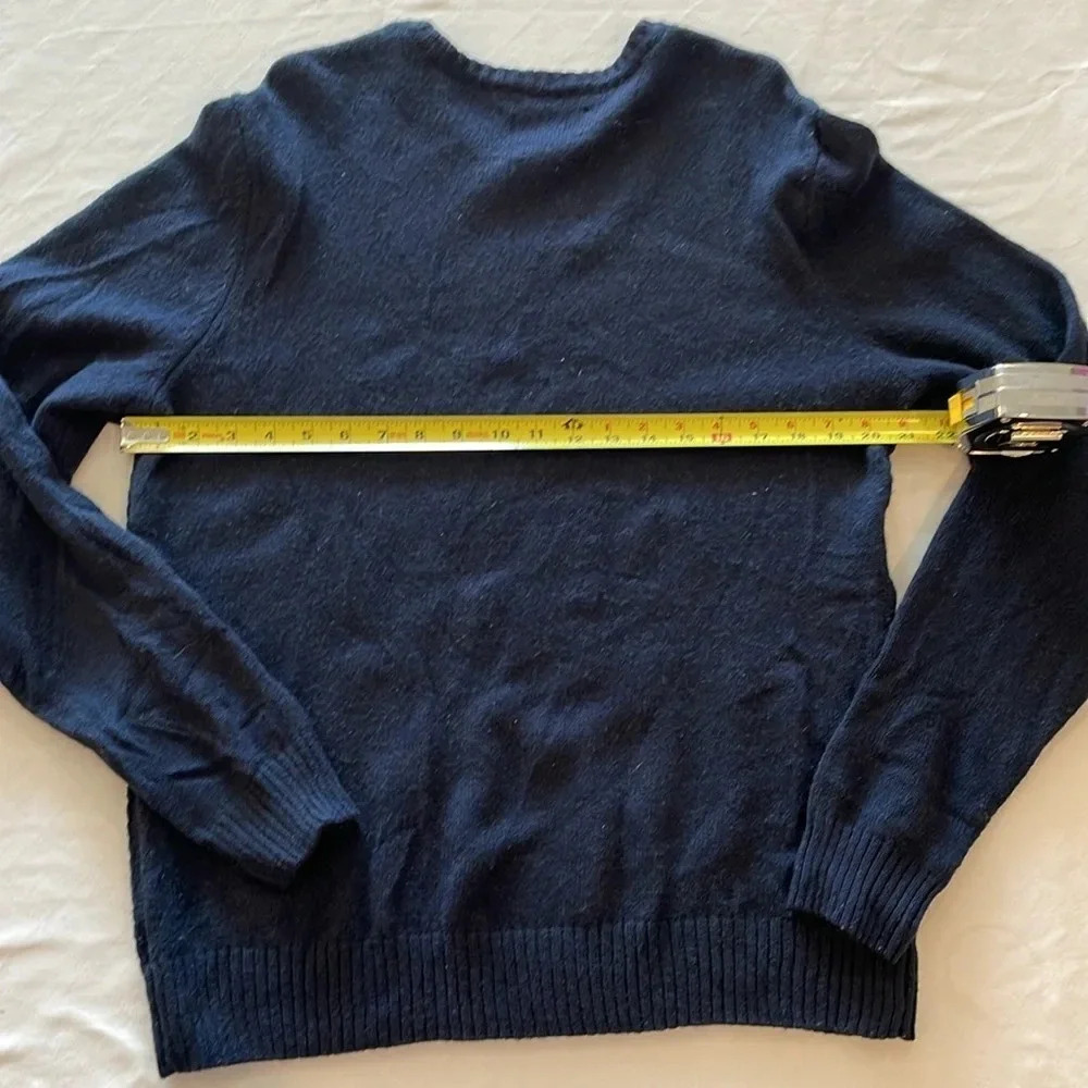 Vintage Original Penguin cable knit crewneck sweater navy blue medium - Picture 5 of 6